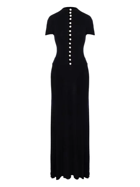 Rochie maxi Manuri cu perle de costum negru