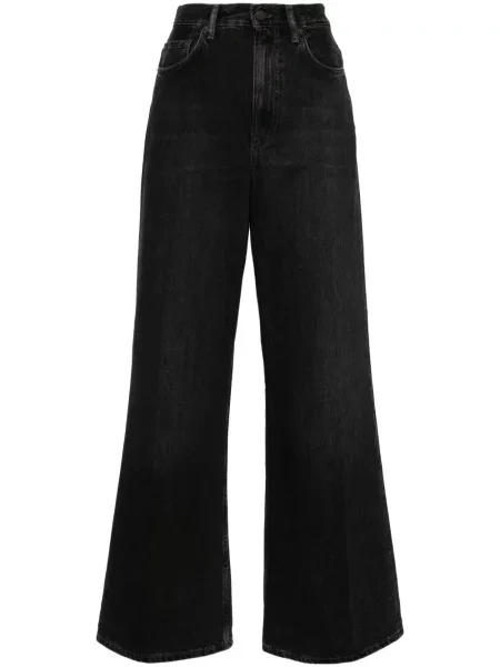 Blugi cu picior larg Acne Studios cu talie înaltă negru