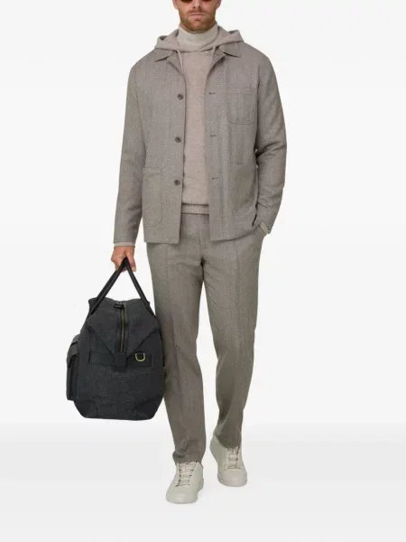 Cămașă Boggi Milano de lână cu model herringbone