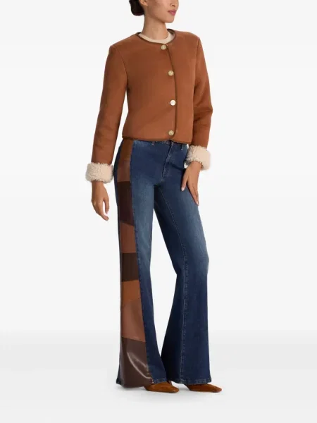 Geacă Alice + Olivia din piele de căprioară maro