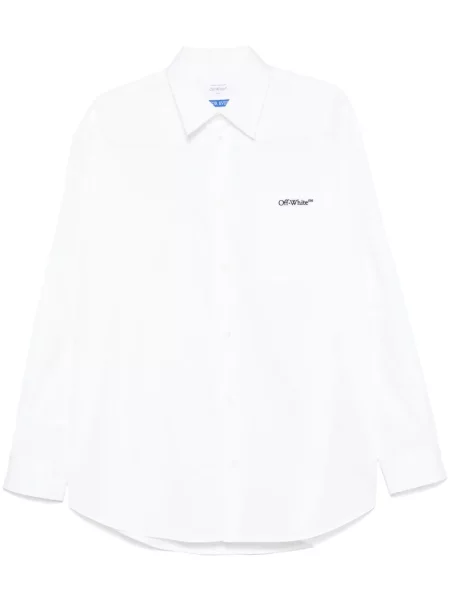 Cămașă Off-white cu broderie alb