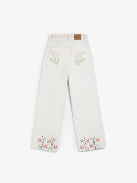 Scalpers Jeans murdar alb