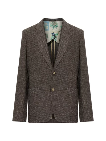 Sacou Paul Smith de lână în carouri maro