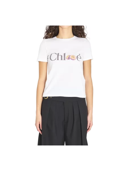 Koszulka Chloe z logo biała