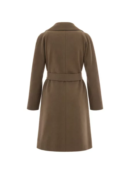 Cu centură palton Max Mara de lână maro