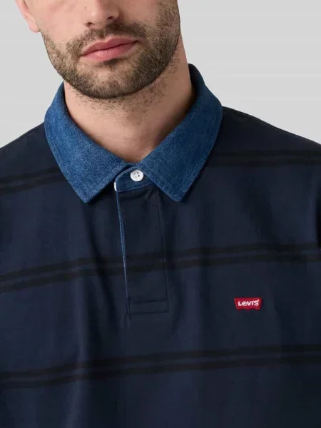 Koszulka polo o kroju relaxed fit z czystej bawełny model RUGBY ENNIS' Levi's granatowa