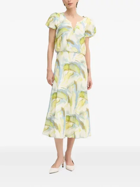 Rochie midi Dkny cu decolteu în V alb