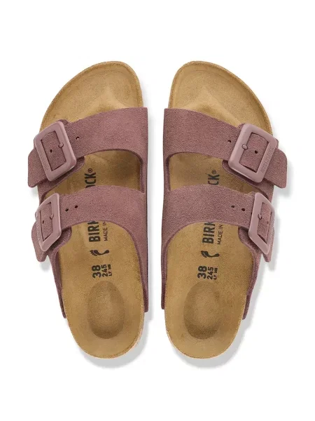 Замшевые шлепанцы Birkenstock с пряжкой