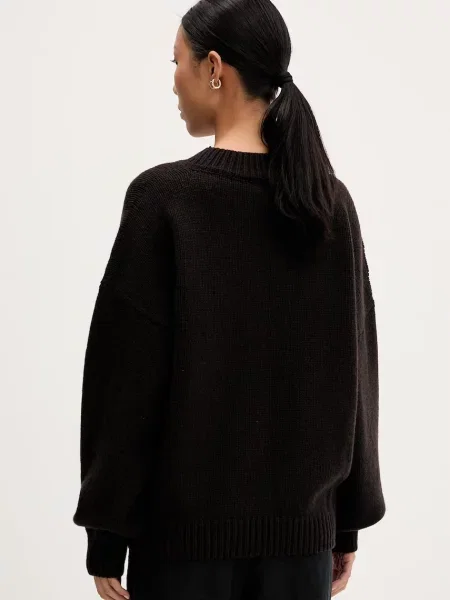 Rotate sweter wełniany brązowy