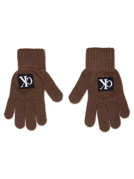 Otroške rokavice Calvin Klein Jeans rjava