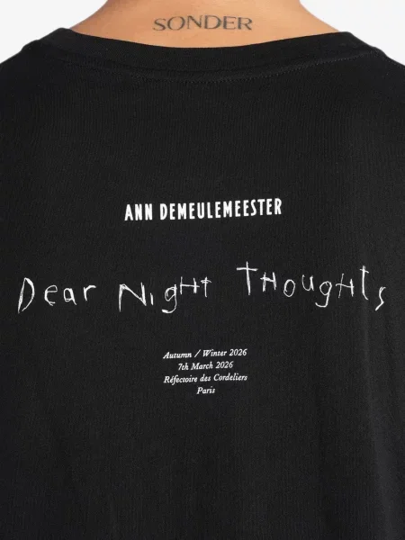 Lung tricou Ann Demeulemeester cu imagine negru