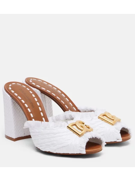 Papuci tip mules Dolce&gabbana alb