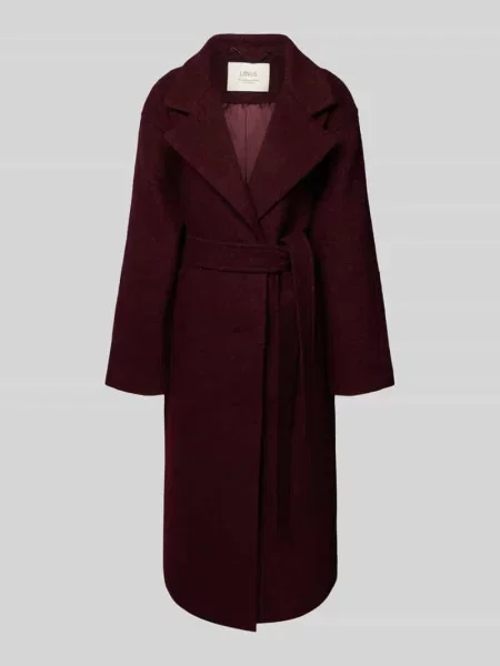 Płaszcz wełniany z połami Lanius bordowy