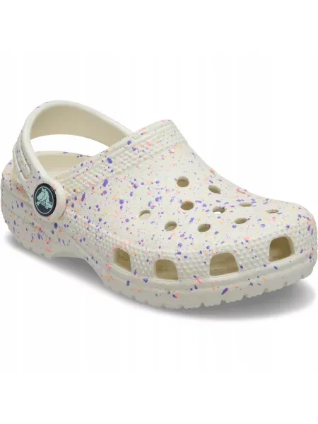 Chodaki Dla Dzieci Crocs Classic Glow Paint Splatter Clog beżowe
