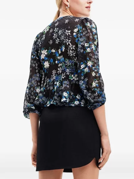 Bluză Desigual cu model floral negru