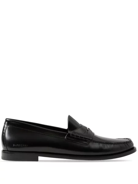 Pantofi loafer Burberry din piele cu autograf negru