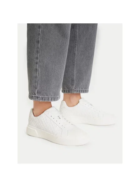 Calvin Klein Sportcipők Chunky Cupsole Laceup Lth Aop fehér