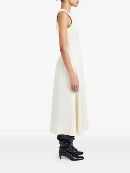 Rochie midi Proenza Schouler White Label fără mâneci plisată până la genunchi alb