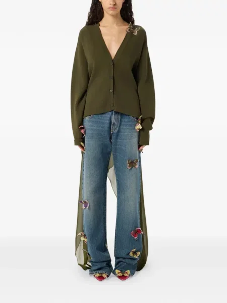 Cardigan Blumarine cu aplicații verde