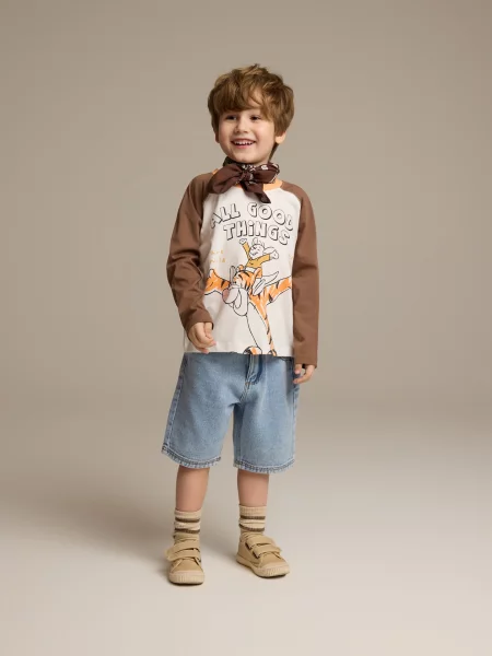 Reserved Tricou Winnie the Pooh cu mânecă lungă crem