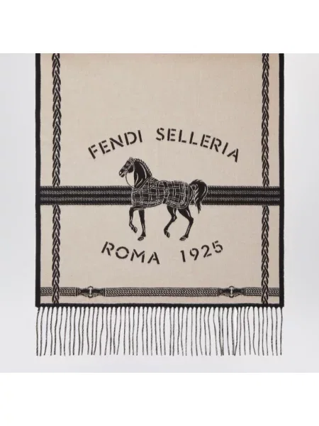 Szal Fendi wełniana beżowa