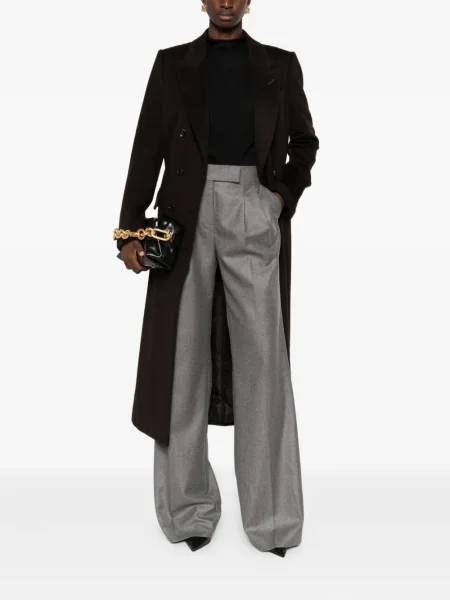 Pantaloni Tom Ford cu cataramă plisate gri