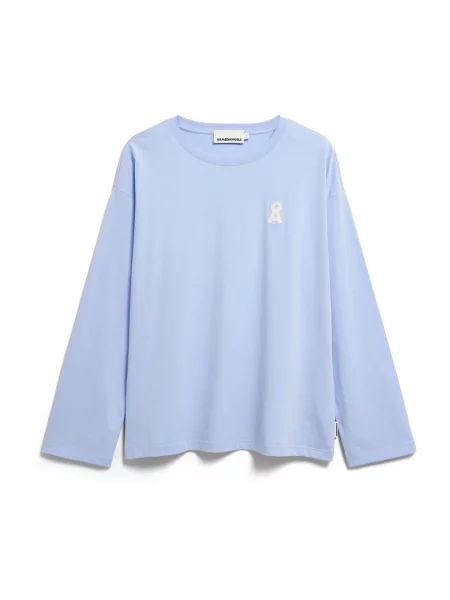 ARMEDANGELS Tricou Iconic Å Fietaa albastru deschis alb