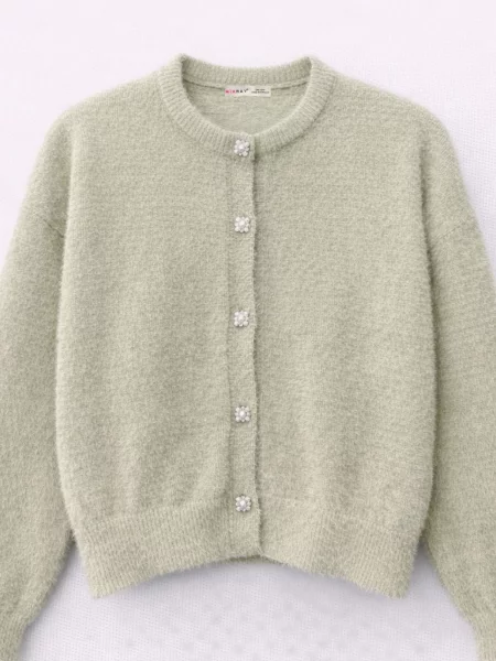 MixRay Pletena jopa Strickjacken pastelno zelena