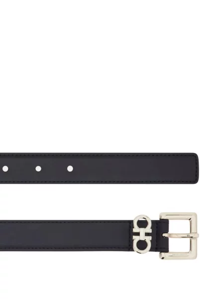Curea Ferragamo din piele cu cataramă negru