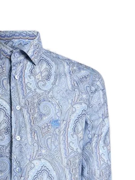 Cămașă Etro cu imagine cu model paisley albastru