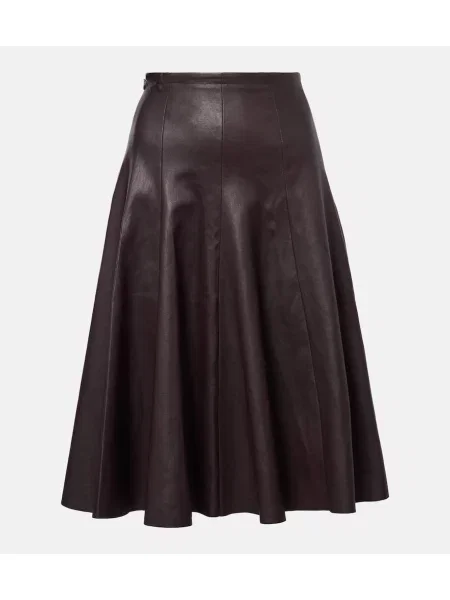 Fustă din piele Stouls până la genunchi roșu