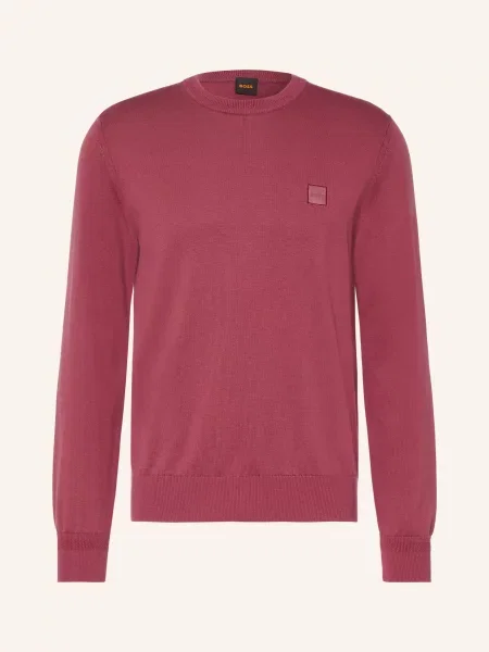Dzianinowy sweter Boss czerwony