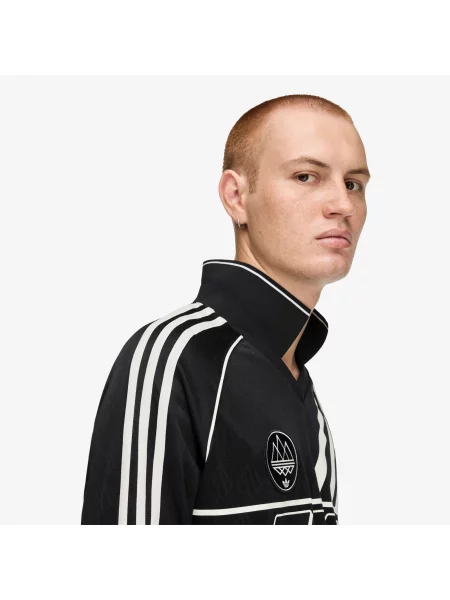 Džerzej dlhý tričko Adidas Originals s dlhými rukávmi čierna