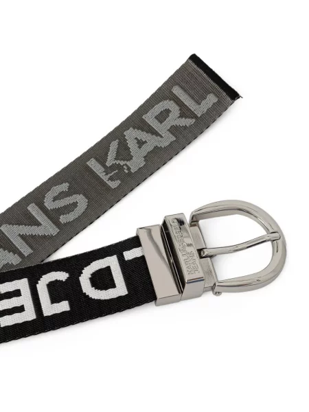 Jacquard megfordítható öv Karl Lagerfeld Jeans autogrammal szürke