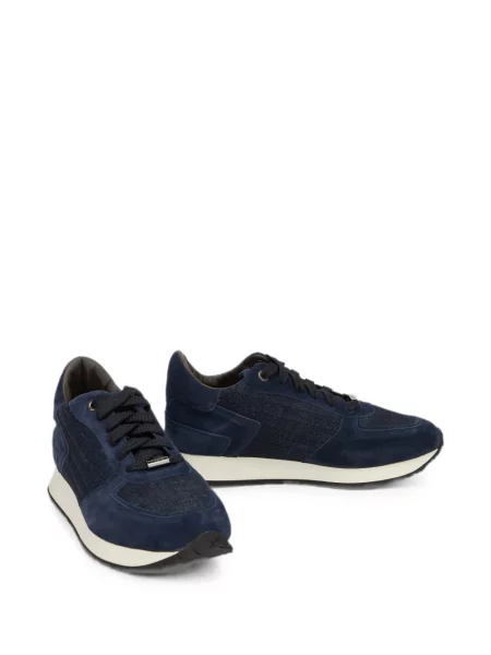 Sneakerși Moorer din piele de căprioară albastru