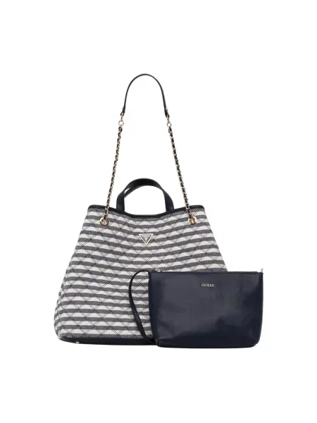 Guess torebka shopper z imitacji skóry GIULLY beżowa