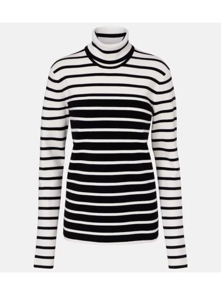 Pulover cu guler înalt heláncă Toteme de lână cu dungi negru