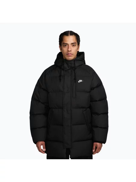 Geacă cu puf pentru bărbați Nike Sportswear Club black/white alb
