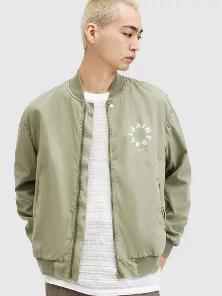 AllSaints geaca bomber TIERRA FADED BOMBER barbati de tranzitie verde