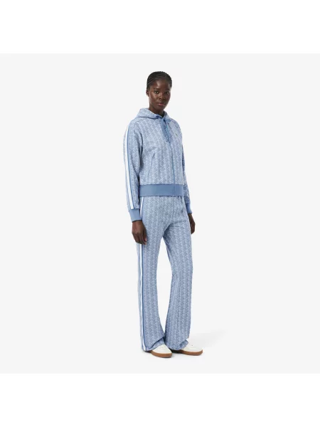 Lacoste Rozszerzane Spodnie Dresowe Z Monogramem niebieskie