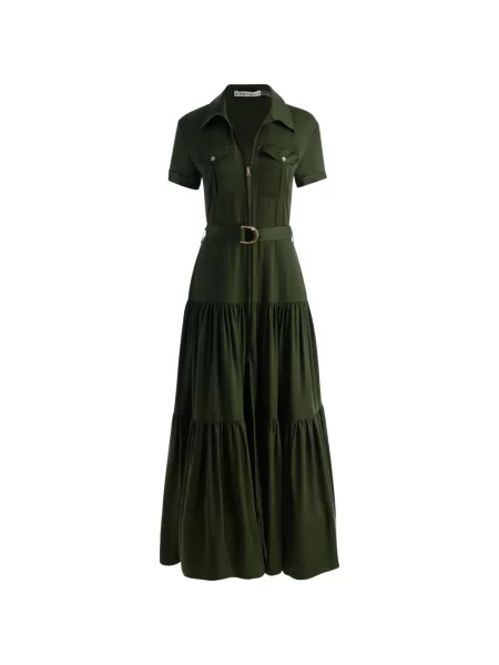 Rochie tip cămașă Alice + Olivia verde