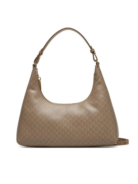 Calvin Klein Táska Emblem Aop Conv Shoulder Bag bézs