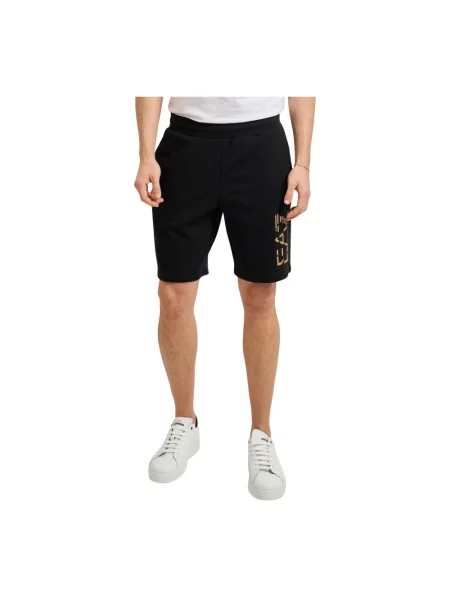 Bermudy Emporio Armani z logo czarne