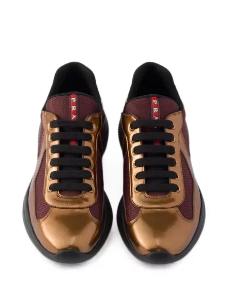 Ciclism sneakerși Prada din piele maro