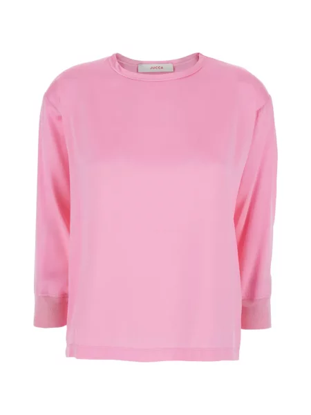 Tricou Jucca cu decolteu rotund lung roz