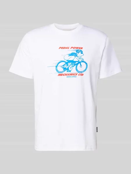 T-shirt z nadrukowanym motywem Dedicated biała