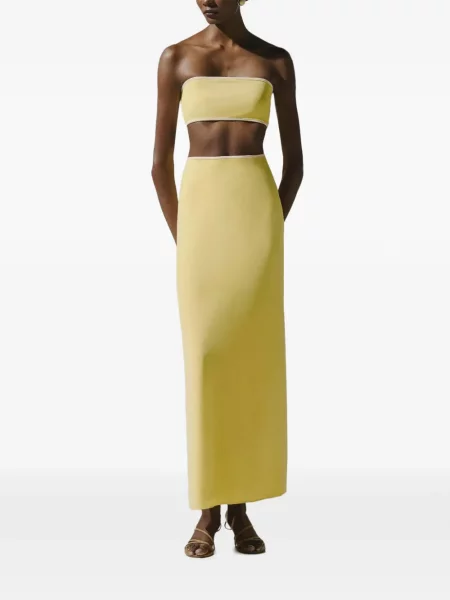 Rochie maxi Baobab fără bretele galben