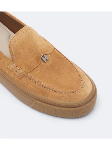 Loafersy Hogan zamszowe brązowe