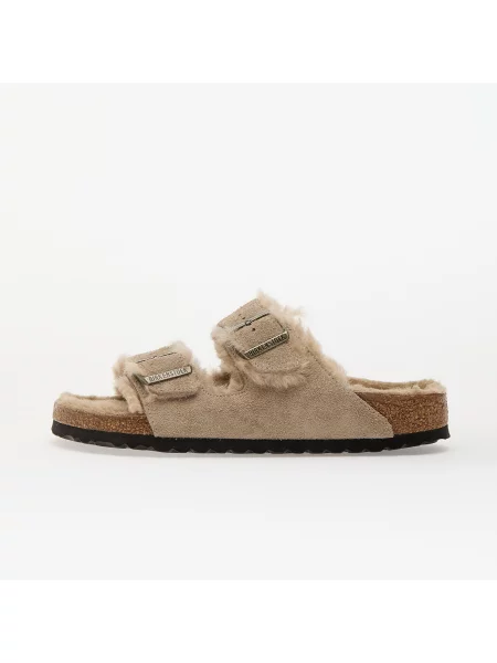 Маратонки Birkenstock от овча кожа бежово