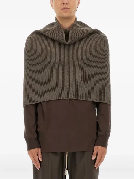Žebrovaný šál Rick Owens šedý